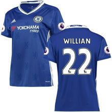 Load image into Gallery viewer, 22-Willian Borges da Silva Chelsea Women's 2016-2017 Home Player Jersey - Blue