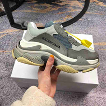 Load image into Gallery viewer, BALENCIAGA Triple S  Sneakers Gray White Yellow