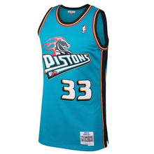 Load image into Gallery viewer, 33-Grant Hill Detroit Pistons  Hardwood Classics Swingman Jersey - Teal