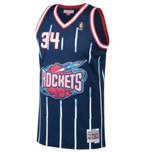 Load image into Gallery viewer, Mitchell &amp; Ness Hakeem Olajuwon Houston Rockets 1996-97 Hardwood Classics Throwback Home Jersey - Navy Blue
