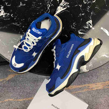 Load image into Gallery viewer, Balenciaga Triple S Mesh &amp; Leather Sneakers Blue Black