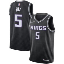 Load image into Gallery viewer, 5-De'Aaron Fox Sacramento Kings  Swingman Jersey - Statement Edition – Black