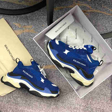 Load image into Gallery viewer, Balenciaga Triple S Mesh &amp; Leather Sneakers Blue Black
