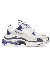 Load image into Gallery viewer, BALENCIAGA Triple S Leather Sneakers White and Blue