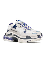 Load image into Gallery viewer, BALENCIAGA Triple S Leather Sneakers White and Blue