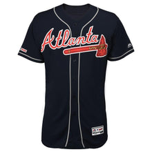Load image into Gallery viewer, Brian McCann Atlanta Braves Majestic Alternate Collection Flex Base Player Jersey – Navy/Scarlet