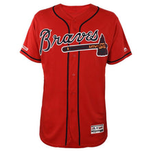 Load image into Gallery viewer, Brian McCann Atlanta Braves Majestic Alternate Collection Flex Base Player Jersey – Navy/Scarlet