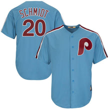 Load image into Gallery viewer, Mike Schmidt Philadelphia Phillies Majestic Cooperstown Jersey - Light Blue