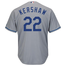 Load image into Gallery viewer, Clayton Kershaw Los Angeles Dodgers Majestic Cool Base Player Jersey - White/Grey