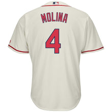 Load image into Gallery viewer, Yadier Molina St. Louis Cardinals Majestic Alternate Cool Base Player Jersey – Horizon Blue/Cream