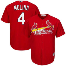 Load image into Gallery viewer, Yadier Molina St. Louis Cardinals Majestic Cool Base Player Jersey - Scarlet/White