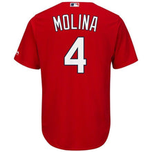 Load image into Gallery viewer, Yadier Molina St. Louis Cardinals Majestic Cool Base Player Jersey - Scarlet/White