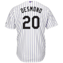 Load image into Gallery viewer, Ian Desmond Colorado Rockies Majestic Home Official Cool Base Player Jersey - White/Purple