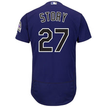 Load image into Gallery viewer, Trevor Story Colorado Rockies Majestic Alternate Flex Base Collection Player Jersey - Purple