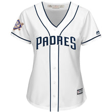Load image into Gallery viewer, San Diego Padres Majestic Women's 2019 Jackie Robinson Day Official Cool Base Jersey – White