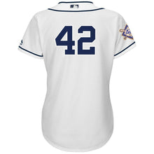 Load image into Gallery viewer, San Diego Padres Majestic Women's 2019 Jackie Robinson Day Official Cool Base Jersey – White