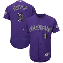Load image into Gallery viewer, Daniel Murphy Colorado Rockies Majestic Home Flex Base Collection Player Jersey – White/Purple