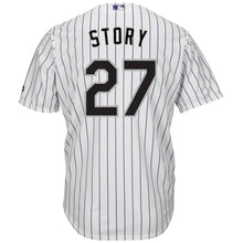 Load image into Gallery viewer, Trevor Story Colorado Rockies Majestic Home Official Cool Base Player Jersey - White/Purple