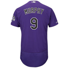 Load image into Gallery viewer, Daniel Murphy Colorado Rockies Majestic Home Flex Base Collection Player Jersey – White/Purple