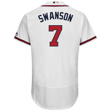 Load image into Gallery viewer, Dansby Swanson Atlanta Braves Majestic Home Flex Base Collection Player Jersey - White/Scarlet