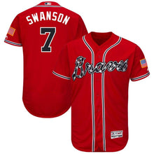Load image into Gallery viewer, Dansby Swanson Atlanta Braves Majestic Home Flex Base Collection Player Jersey - White/Scarlet