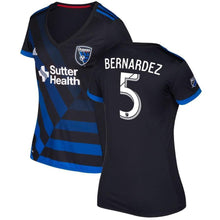 Load image into Gallery viewer, Victor Bernardez San Jose Earthquakes Women's 2017/18 Primary  Jersey - Black