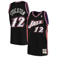Load image into Gallery viewer, John Stockton Utah Jazz Mitchell &amp; Ness 1998-99 Hardwood Classics Swingman Jersey – Black