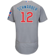 Load image into Gallery viewer, Kyle Schwarber Chicago Cubs Majestic Road Collection Flex Base Player Jersey - Gray