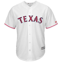 Load image into Gallery viewer, Cole Hamels Texas Rangers Majestic 2017 Stars &amp; Stripes Cool Base Player Jersey - White