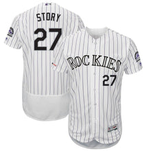 Load image into Gallery viewer, Trevor Story Colorado Rockies Majestic Road Collection Flex Base Player Jersey – Gray/White