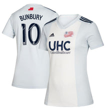 Load image into Gallery viewer, Teal Bunbury New England Revolution Women's 2019 Colonial Player Jersey – White