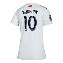 Load image into Gallery viewer, Teal Bunbury New England Revolution Women's 2019 Colonial Player Jersey – White