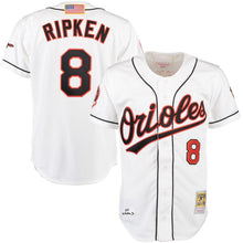 Load image into Gallery viewer, Cal Ripken Baltimore Orioles Mitchell &amp; Ness Home Jersey - White