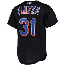 Load image into Gallery viewer, Mike Piazza New York Mets Mitchell &amp; Ness Cooperstown Collection Mesh Batting Practice Jersey - Black/royal