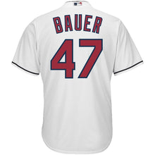 Load image into Gallery viewer, Trevor Bauer Cleveland Indians Majestic Official Cool Base Player Jersey - White