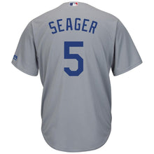 Load image into Gallery viewer, Corey Seager Los Angeles Dodgers Majestic Official Cool Base Player Jersey - White/Grey