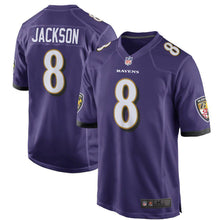 Load image into Gallery viewer, Lamar Jackson Baltimore Ravens football jersey