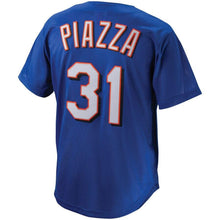 Load image into Gallery viewer, Mike Piazza New York Mets Mitchell &amp; Ness Cooperstown Collection Mesh Batting Practice Jersey - Black/royal