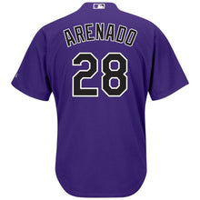 Load image into Gallery viewer, Nolan Arenado Colorado Rockies Majestic Home Official Cool Base Player Jersey - White/Purple