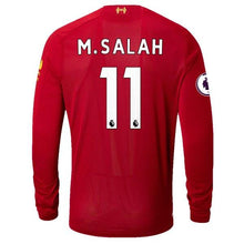 Load image into Gallery viewer, Mohamed Salah Liverpool New Balance 2019/20 Home Player Long Sleeve Jersey – Red