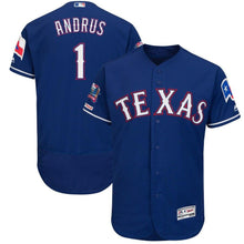 Load image into Gallery viewer, Elvis Andrus Texas Rangers Majestic Alternate Collection Flex Base Player Jersey – Royal/Gray