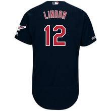 Load image into Gallery viewer, Francisco Lindor Cleveland Indians Majestic Alternate 2019 All-Star Game Patch Flex Base Player Jersey – Navy