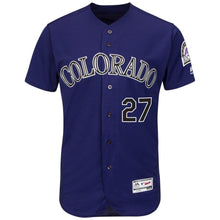 Load image into Gallery viewer, Trevor Story Colorado Rockies Majestic Alternate Flex Base Collection Player Jersey - Purple