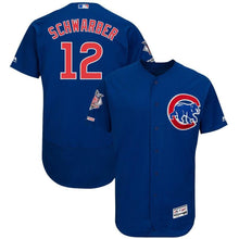 Load image into Gallery viewer, Kyle Schwarber Chicago Cubs Majestic Home Flex Base Collection Player Jersey - White/Royal
