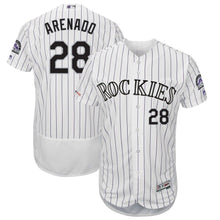 Load image into Gallery viewer, Nolan Arenado Colorado Rockies Majestic Home Collection Flex Base Player Jersey - White/Purple