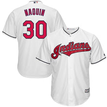 Load image into Gallery viewer, Tyler Naquin Cleveland Indians Majestic Home Cool Base Jersey - White