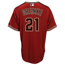 Load image into Gallery viewer, Zack Greinke Arizona Diamondbacks Majestic Official Cool Base Player Jersey - Sedona Red/Black