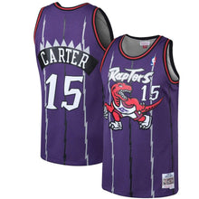 Load image into Gallery viewer, Vince Carter Toronto Raptors Mitchell &amp; Ness 1997-98 Hardwood Classics Swingman Jersey - White/Purple