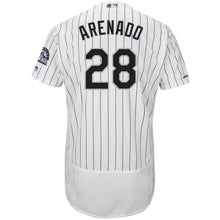 Load image into Gallery viewer, Nolan Arenado Colorado Rockies Majestic Home Collection Flex Base Player Jersey - White/Purple
