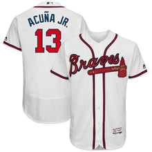 Load image into Gallery viewer, Ronald Acuña Jr. Atlanta Braves Majestic Home Collection Flex Base Player Jersey – White